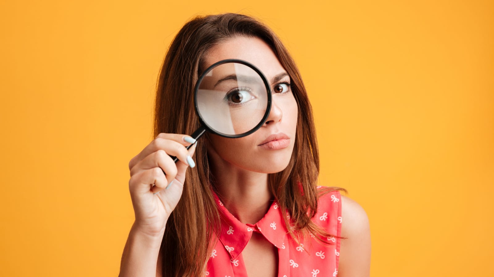 woman magnifying glass
